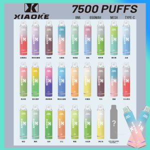【買5隻送1隻】XIAOKE梟客一次性7500Puffs 拋棄式 底部發光